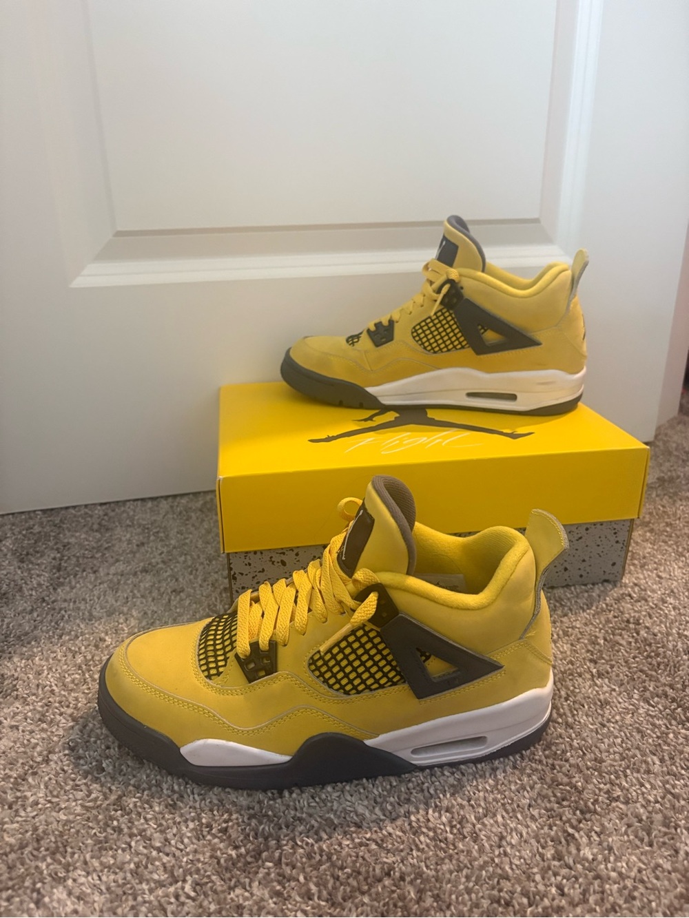 Jordan Kids Yellow and Black High-Top Sneakers